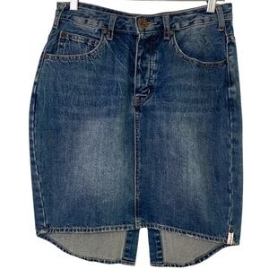 One by One Teaspoon High Low Denim Pencil Skirt